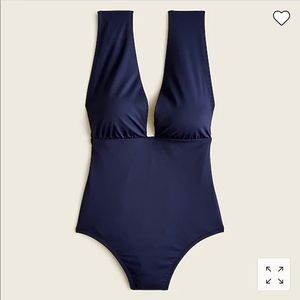 J.Crew plunge V-neck navy blue swim suit. New with tags.